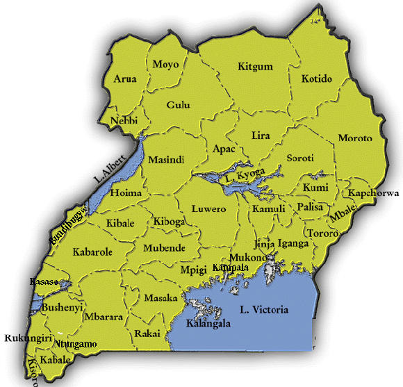 Political Map Of Uganda